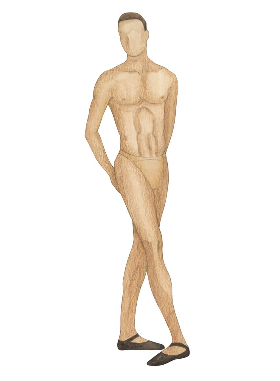 B3124 MEN'S SEAMLESS DANCE BELT -Nude S/M
