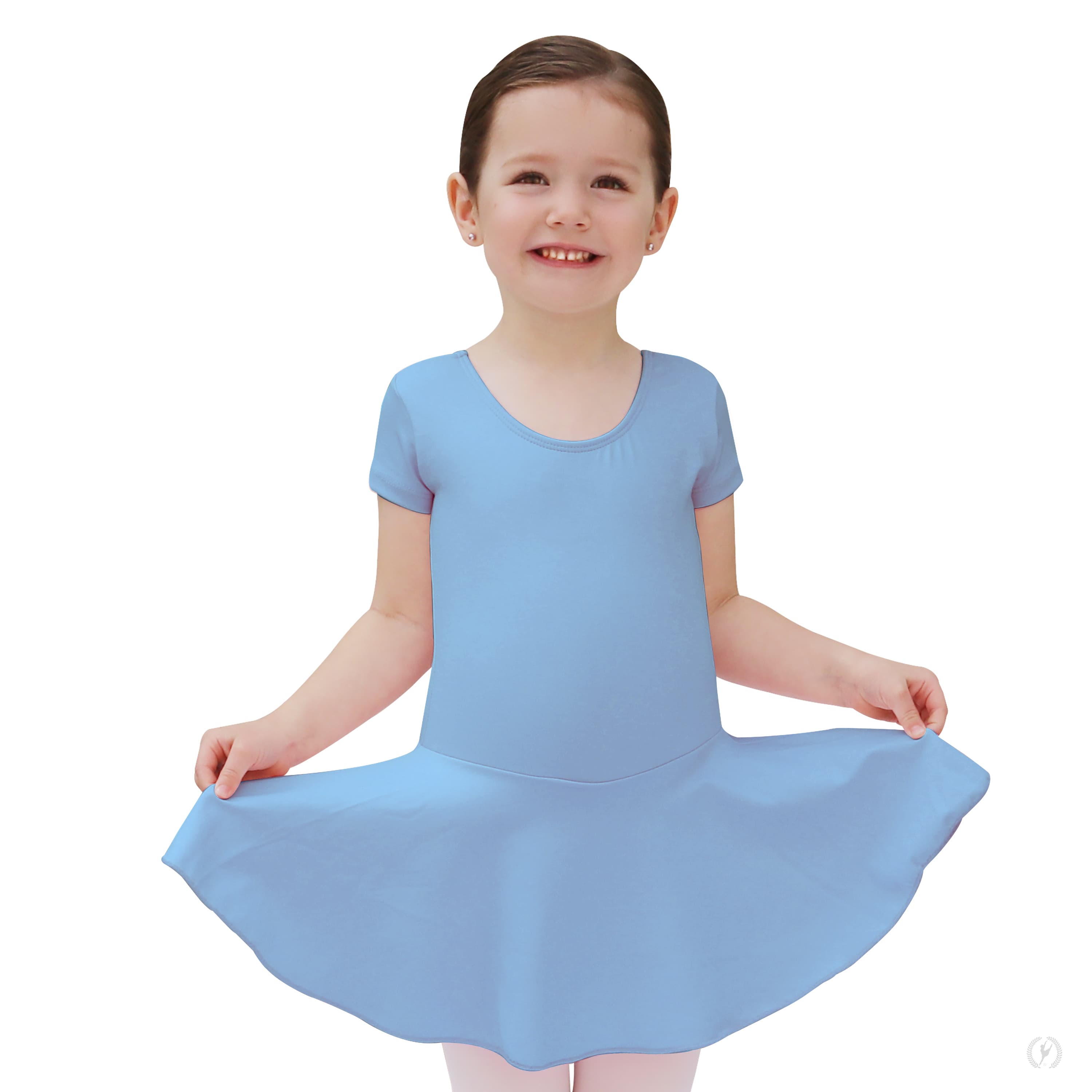 44464c - Girls Short Slv Dress w/Tactel® Microfiber - Pink M